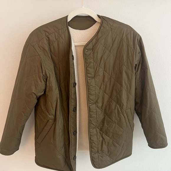 Rag & Bone Brielle Nylon Quilted Reversible Liner, Army Green (XS / TP) - Picture 8 of 10